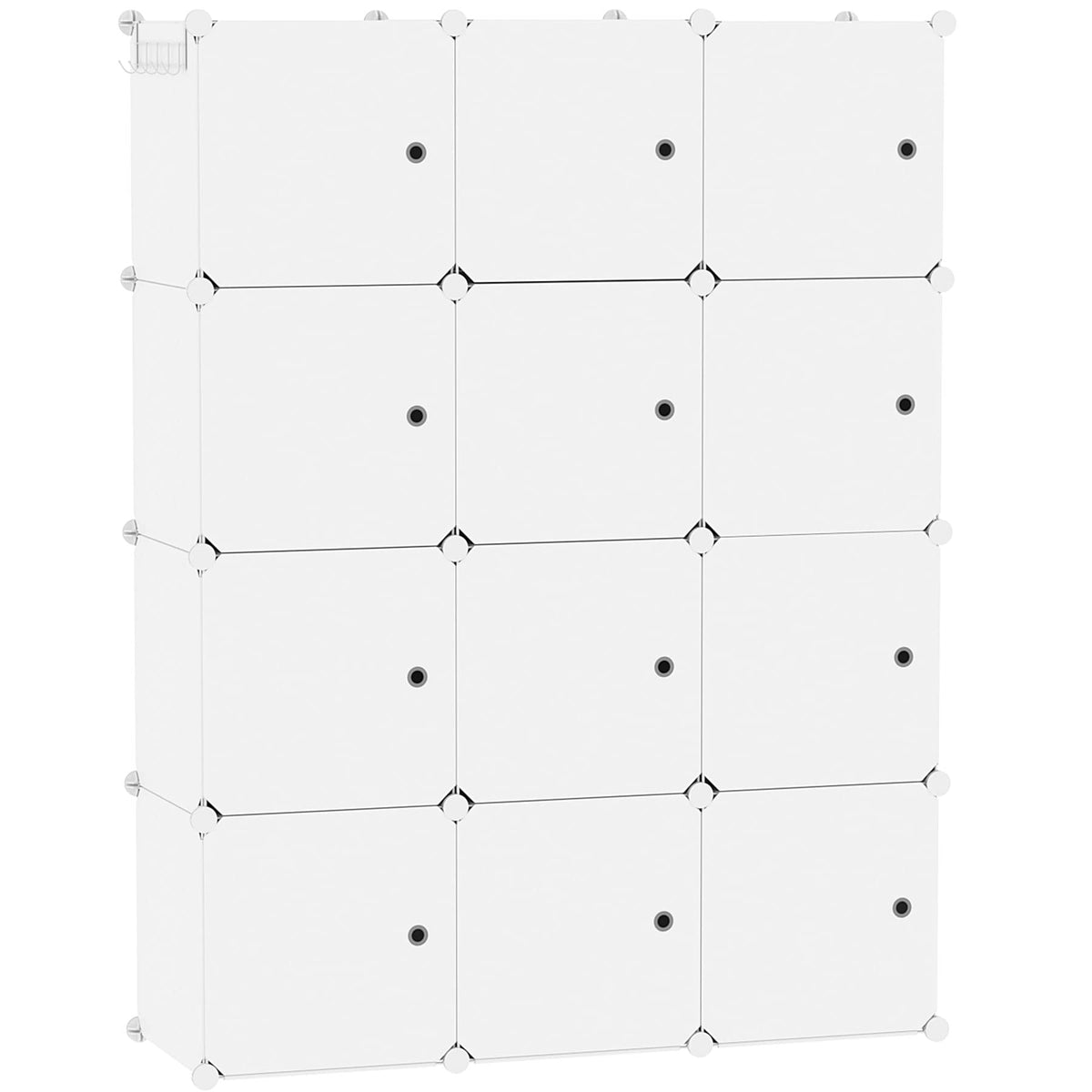 C&AHOME Cube Storage Organizer with Doors, 12-Cube Shelves White