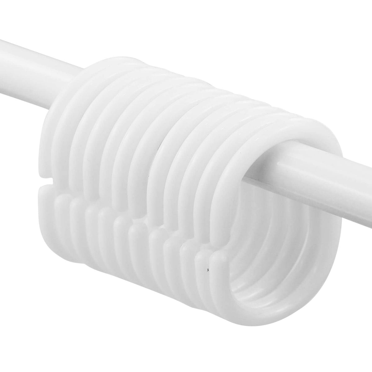 Shower Curtain Rings - 12 Pack Plastic C-Shaped Hooks, White - For Bathroom Shower or Window Rod