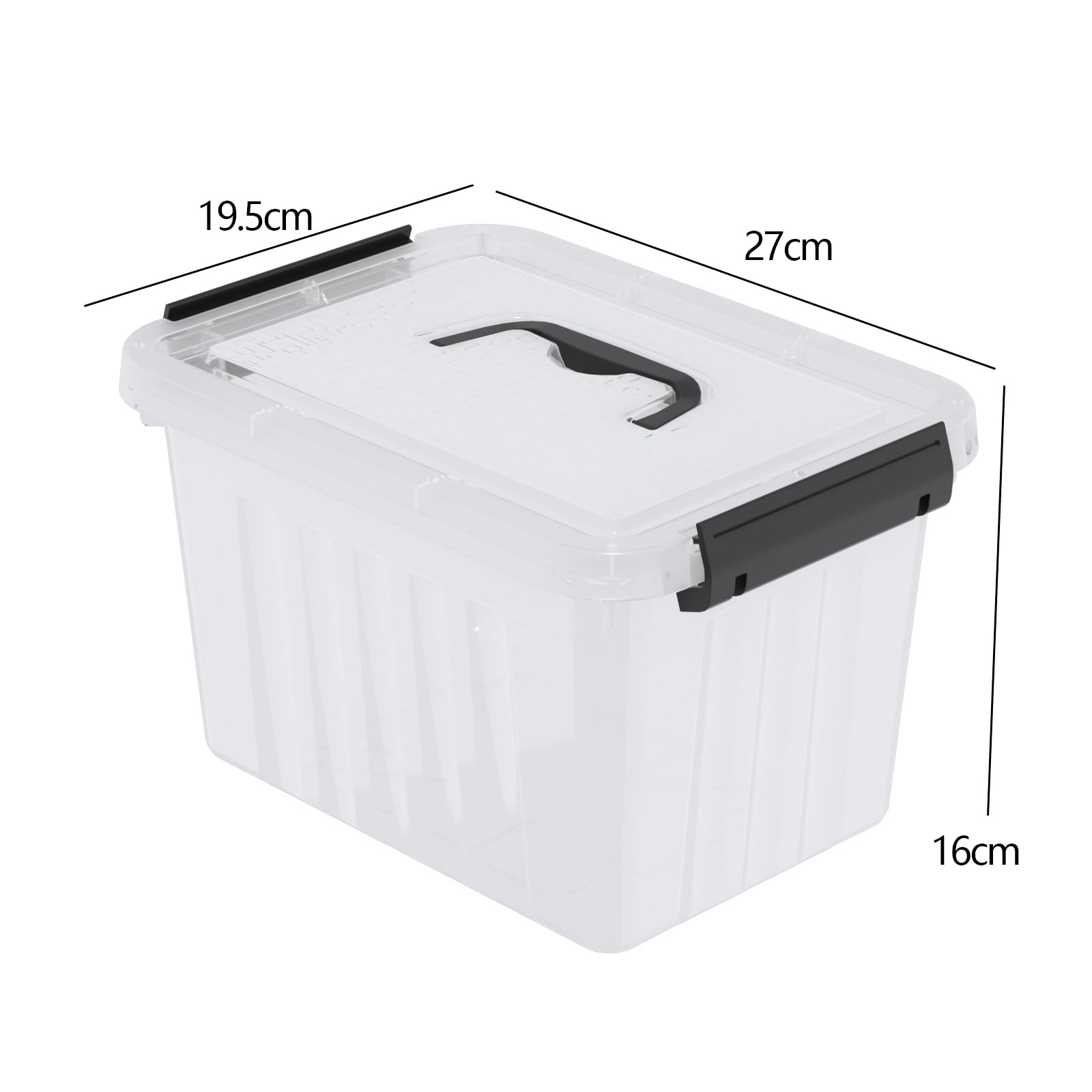 Ordate 6-Pack Clear Plastic Storage Bins with Lids, Plastic Storage Latch Box, 6 L