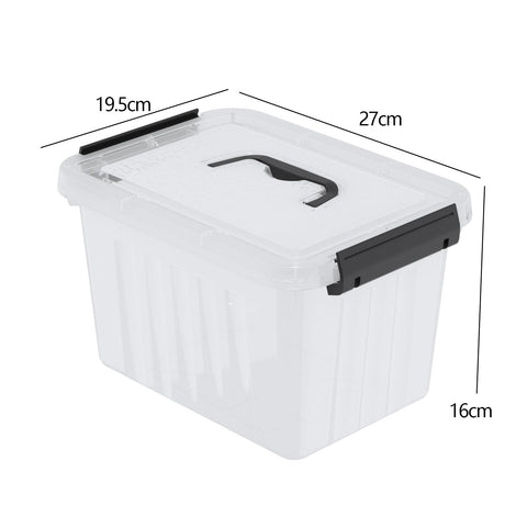 Ordate 6-Pack Clear Plastic Storage Bins with Lids, Plastic Storage Latch Box, 6 L