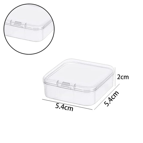 Leliafleury 7.4x7.4x2.5cm Transparent Plastic Organizer, 5Pcs Empty Mini Square Storage Containers Clear Plastic Storage Boxes with Lids for Small
