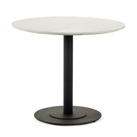 Julian Bowen Luca 80cm Round Dining Table White for 2 - H75 x W80 x D80cm