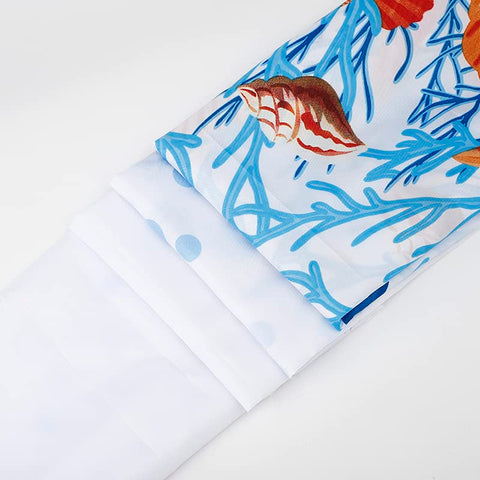 VIROSA Sea Life Shower Curtain for Bathroom Anti Mould, Mildew Resistant | Size 180x180 cm (71 x 71 Inch) | Water Repellent Fabric | 100% Polyester
