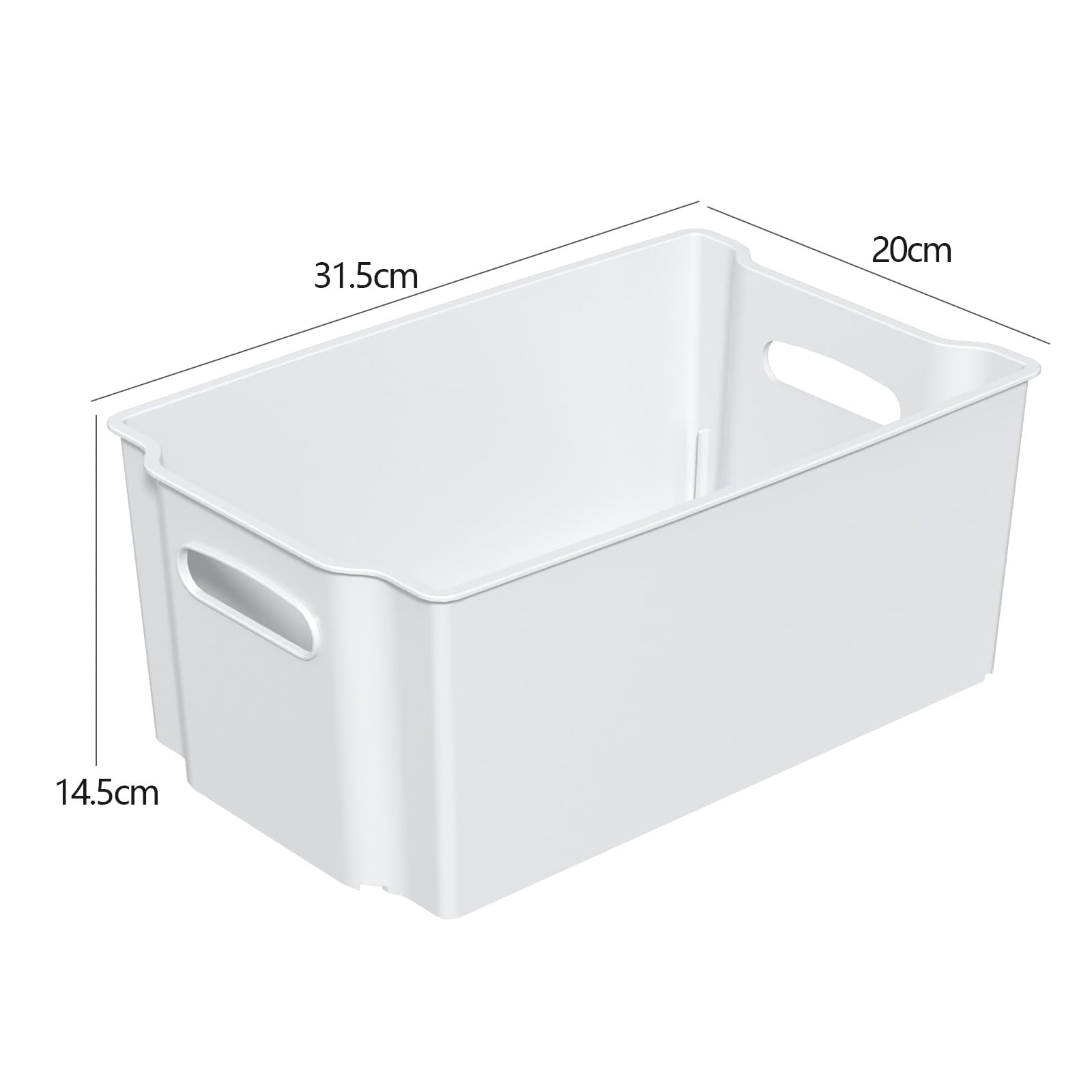 Sosody Plastic Freeze Stacking Storage Box, White Shelf Storage Basket Bin, Set of 6
