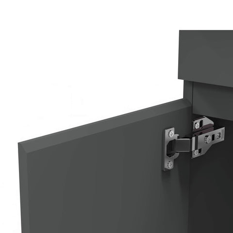 Biubiubath 500mm Bathroom Sink Unit with Basin Matt Grey 2 Soft Close Doors Freestanding Bathroom Suite with Vanity Unit