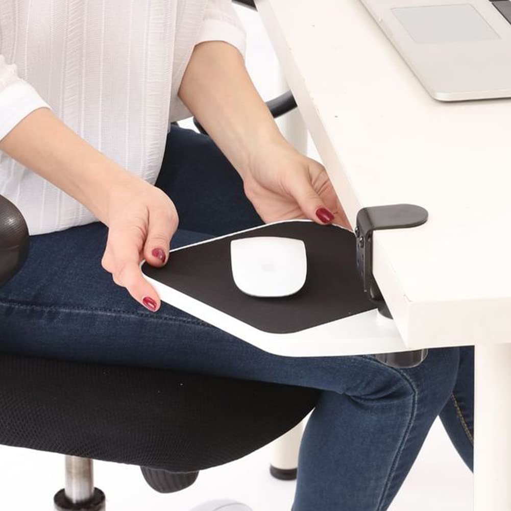 Mouse Tray Home Office Under Desk Clamp On Platform 360° Rotating Extension Board