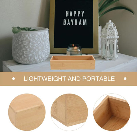 BESPORTBLE Bamboo Storage Box Wooden Small 2pcs Boxes without Lid, Organizer for Home Sundries, Makeup and Jewelry Display