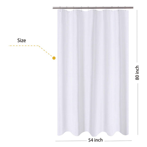 N&Y HOME Extra Long Fabric Shower Curtain, Size 54 x 80 Inch, Hotel Quality, Washable, White Bathroom Curtain with Grommets, 54 x 80 Inches