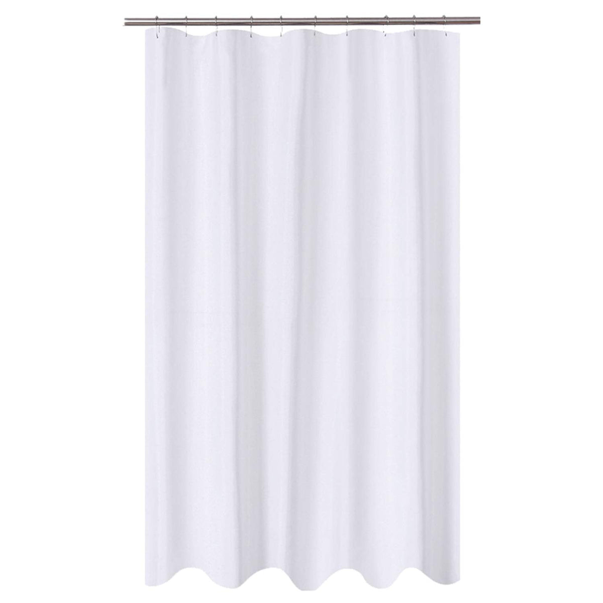 N&Y HOME Extra Long Fabric Shower Curtain, Size 54 x 80 Inch, Hotel Quality, Washable, White Bathroom Curtain with Grommets, 54 x 80 Inches
