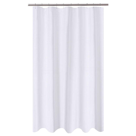 N&Y HOME Extra Long Fabric Shower Curtain, Size 54 x 80 Inch, Hotel Quality, Washable, White Bathroom Curtain with Grommets, 54 x 80 Inches