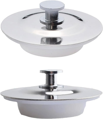 2PCS Universal Silicone and Stainless Steel Drain Stopper for Bathtubs, Showers, and Sinks - Leak-Proof and Easy to Clean
