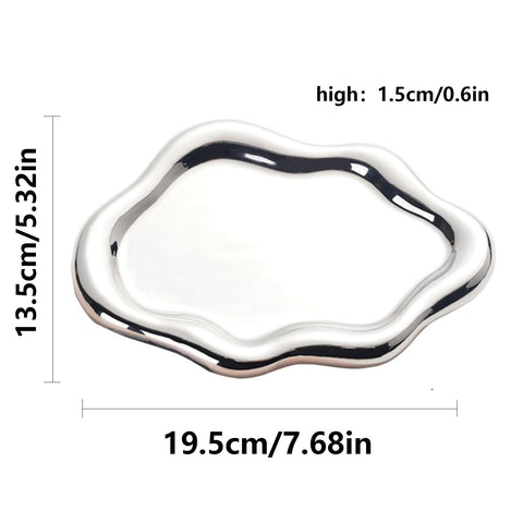ARJDXDP Ceramic Jewellery Dish Trinket Dish, Cloud Shape Tray Jewellery Dish Small Key Tray for Mother's Day/Christmas/Thanksgiving/Birthday Gift