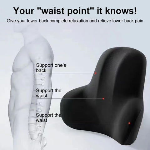 Lumbar Support Pillow Memory Foam Back Support for Pain Relief, Car Waist Supports Pillow Back Supports Comfortable Waist Cushion Backs Pillows for