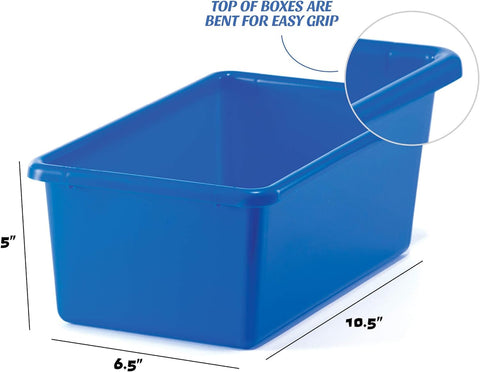 Prextex TOY PLASTIC STORAGE BINS | Stackable Storage Boxes, Plastic Storage, Book Storage, Craft Storage for Shelves