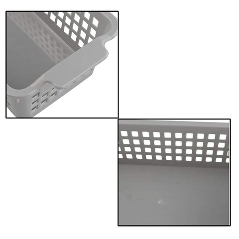 Bblina Plastic Baskets for Storage, 3-Pack Small Grey Basket