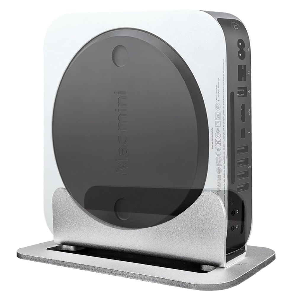 JEMACHE Metal Desktop Vertical Stand for Apple Mac Mini 2010-2023 M1, M2, M2 Pro (Silver)