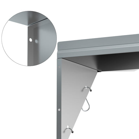 TAIMIKO Stainless Steel Wall Shelf 120x30cm 2PCS