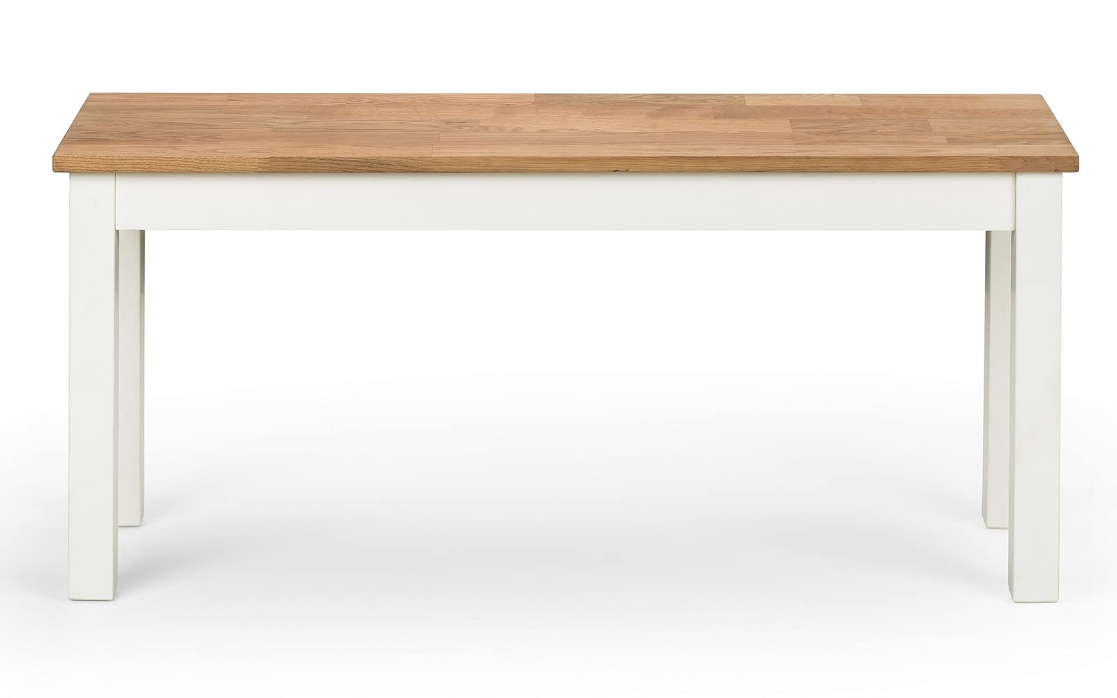 Julian Bowen Coxmoor Dining Bench for 2, Solid Oak, Ivory - H45 x W101cm