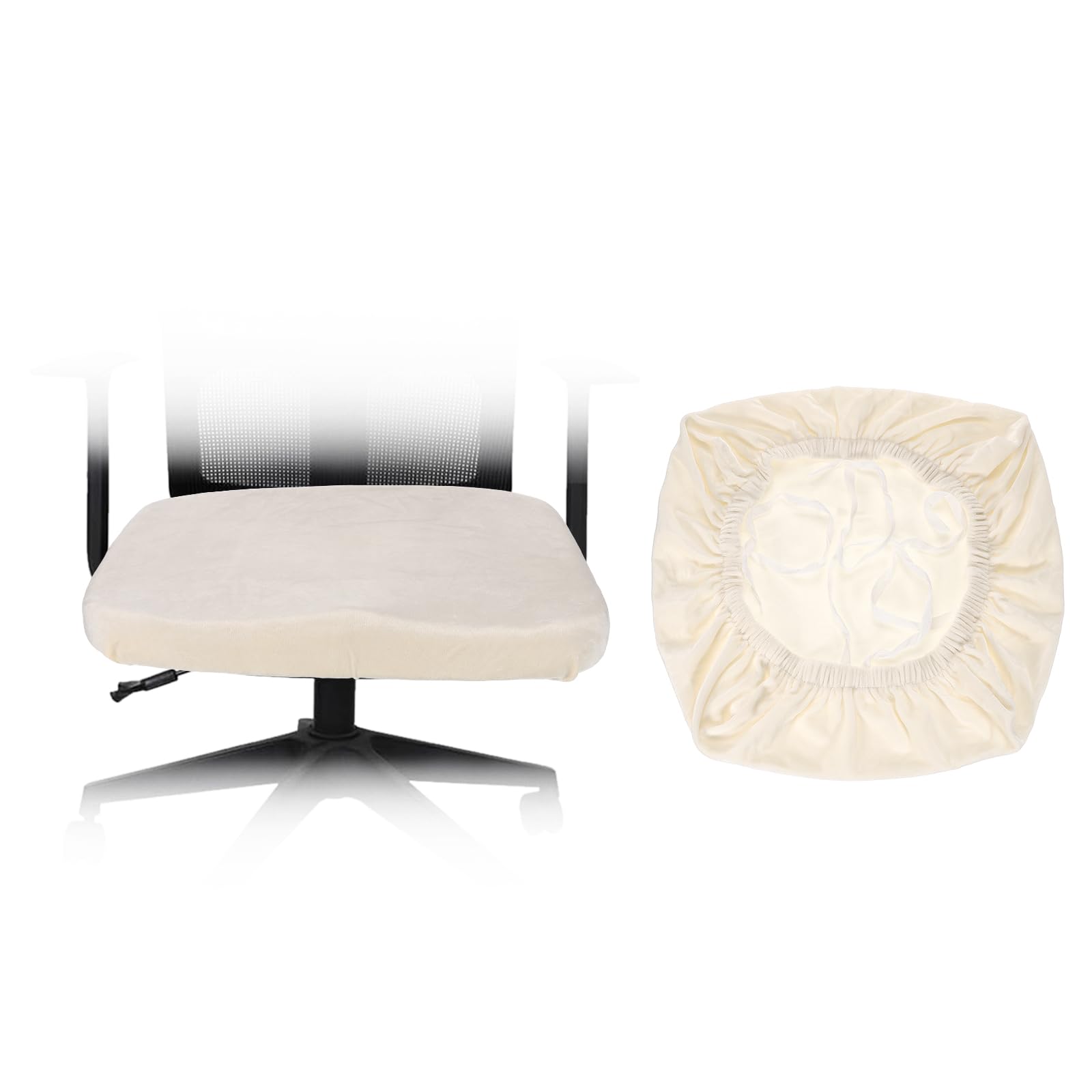 sourcing map Office Chair Cover, Stretchable Soft Rotating Chair Slipcover Washable Desk Computer Seat Cover Protector for Office Home, L(45-48cm)