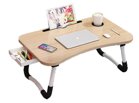 BSTMOME Laptop Desk Bed Stand Foldable Laptop Table Folding Breakfast Tray Portable Lap Standing Desk Reading and Writing Holder with Drawer for Bed