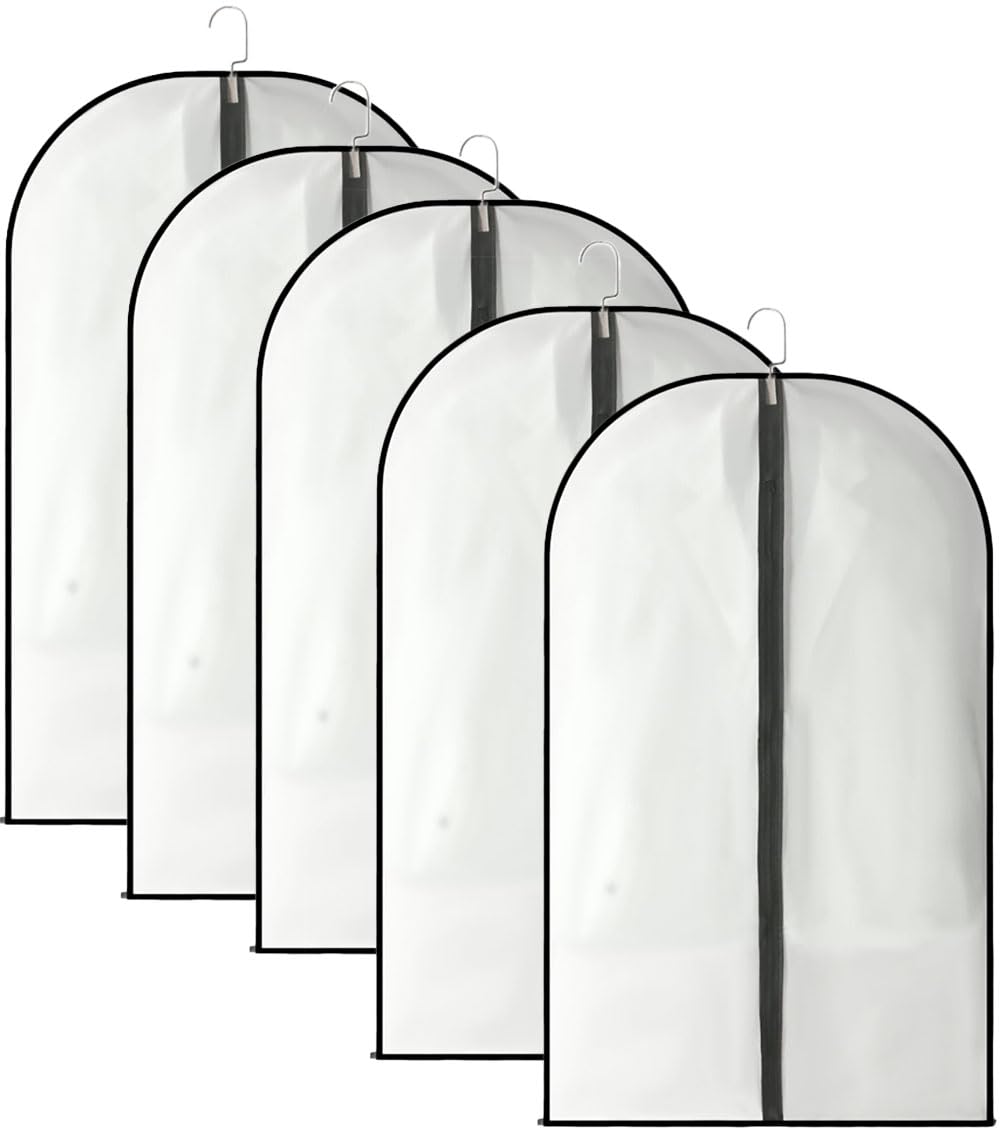 Garment Covers Dustproof Clothes Covers Moth Proof Coat Bag with Zip PEVA Translucent Dress Cover Waterproof Anti-mite Breathable Suit Protector