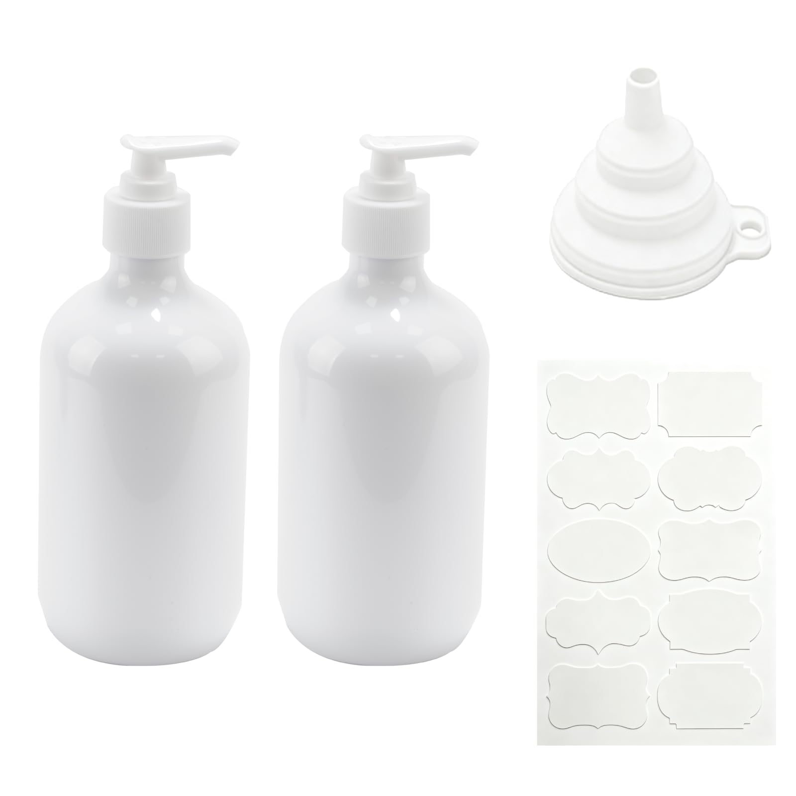 2 Pcs Soap Dispenser, 500ML/17oz Pump Bottle Dispenser, Empty Refillable Shampoo and Conditioner Bottles for Bedroom Kitchen Lotions Washing Up