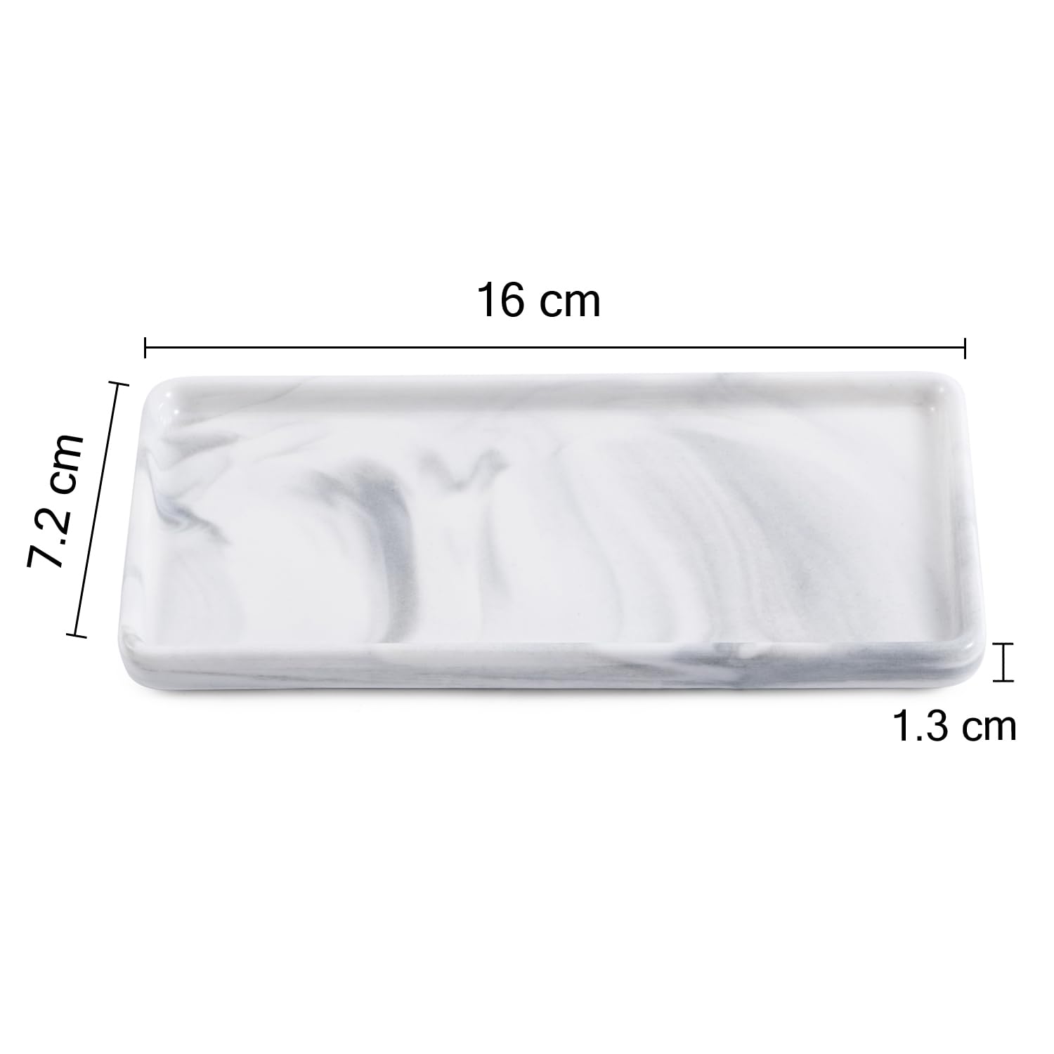 Ceramic trays for cosmetics, jewelry, suitable for organizing dressing tables and bathrooms, trays for toiletries etc (Grey-small)