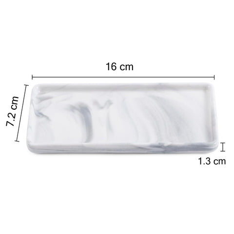 Ceramic trays for cosmetics, jewelry, suitable for organizing dressing tables and bathrooms, trays for toiletries etc (Grey-small)