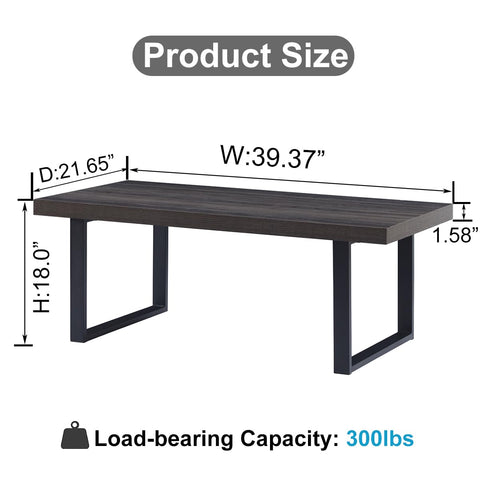IBF Coffee Table Living Room Wooden Center Coffee Tables 100cm Dark Oak