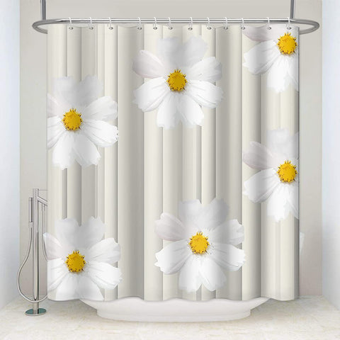 SDOTPMT 48x72inch Daisy Flower Pattern Shower Curtain Autumn Floral Blossom Bath Curtain Unique Design Aesthetic Art Bathtub Curtain for Bathroom