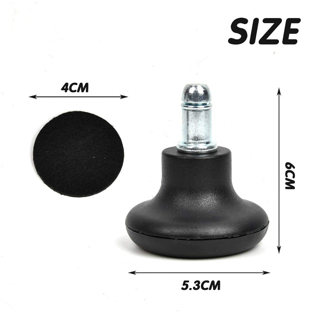 TMBMLPP Pack of 5 Bell Glides Replacement Office Chair Wheels Stopper Swivel Caster Wheels