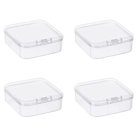 Leliafleury 7.4x7.4x2.5cm Transparent Plastic Organizer, 5Pcs Empty Mini Square Storage Containers Clear Plastic Storage Boxes with Lids for Small