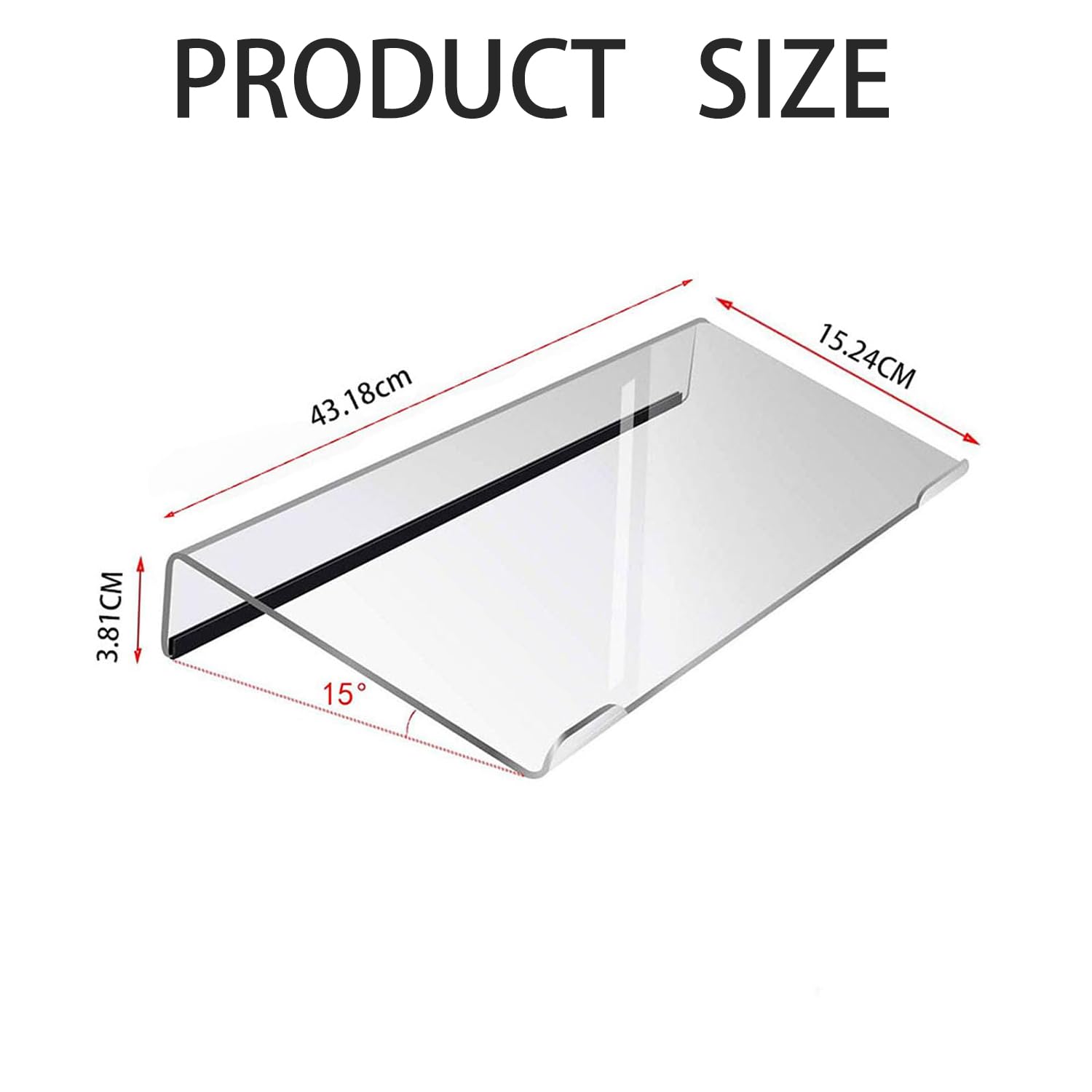 Shirene Acrylic Keyboard Holder,Tilted Keyboard Stand,Computer Keyboards Stands With Black Anti-Slip Strips,Computer Keyboards Stand Ergonomic