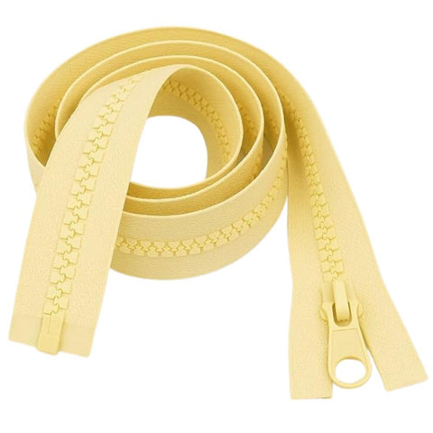 30" (76cm) Pale Yellow Chunky Zip - Heavy-Duty Open-Ended Separating