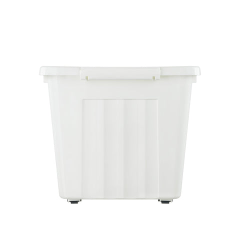 Cetomo 80L*4 Storage Boxes with Lids, Plastic Storage Box with Wheels and Secure Side Latches, Stackable & Nestable Organizer for Home, Office