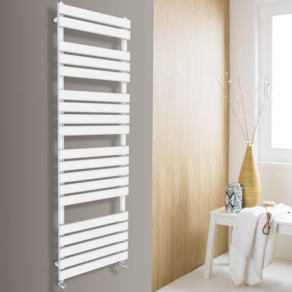 Warmehaus Flat Panel Heated Towel Rail Radiator 1800x600mm Bathroom White
