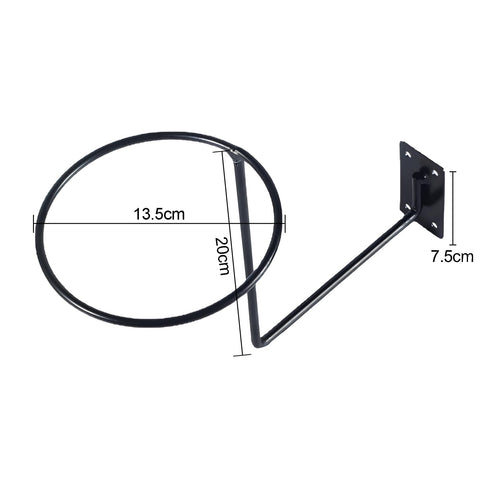 2 Pcs Wall Mounted Helmet Holder, Hat Holder Display Stand, Metal Helmet Display Rack Stand, Black Ball Storage Rack