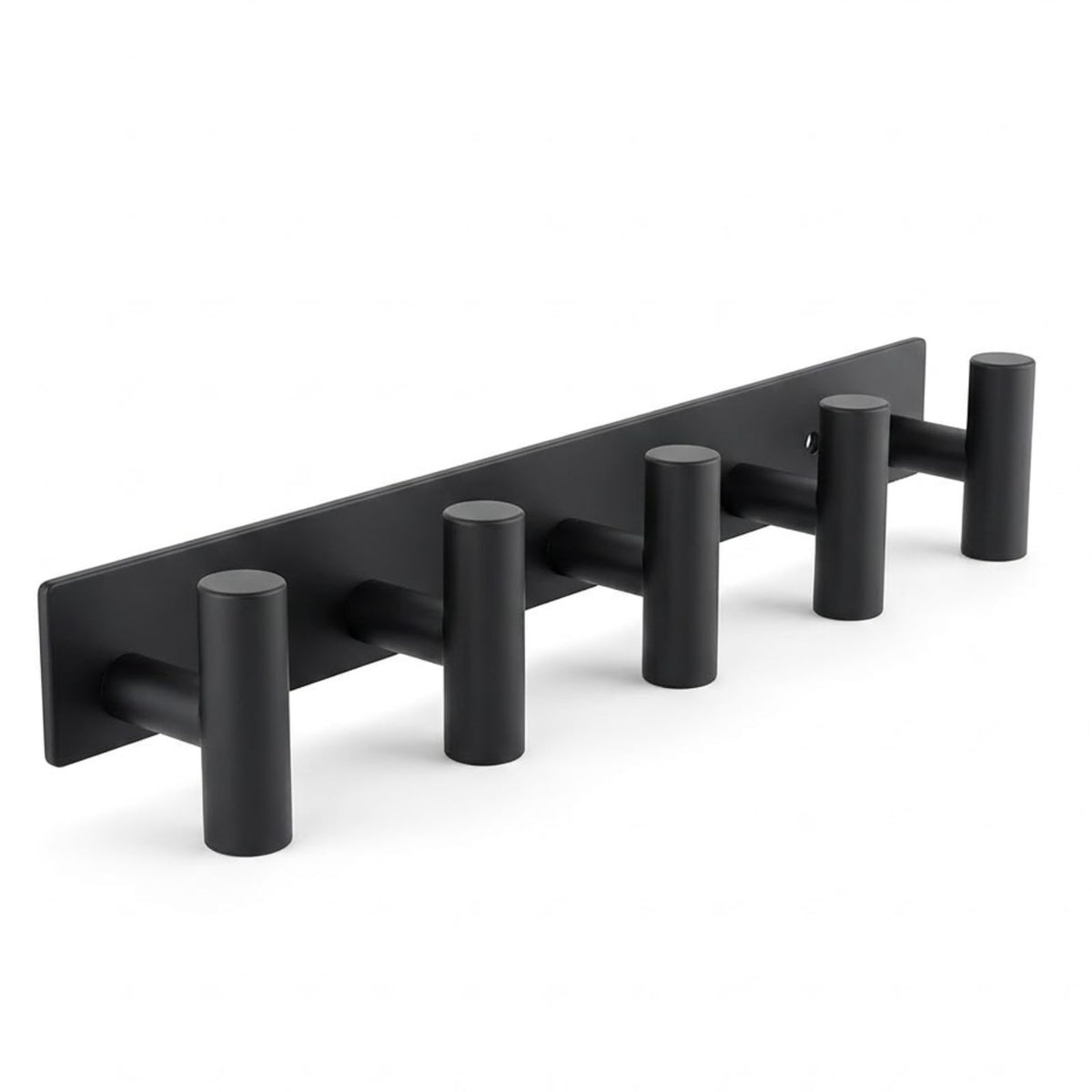 WOOFOOW Rustproof Modern Black Metal Coat Hooks for Wall, Heavy Duty Coat Hanger Wall Mounted, 5 Hooks Wall Mounted for Bathrooms, Kitchen, Bedroom