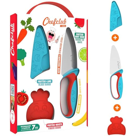 Chefclub Network Chefclub - The Chef's Knife for Kids,Blue and Red
