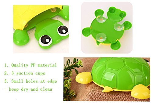 Bestga Creative Cute Cartoon Turtle Kids Wall Suction Cup Mount Toothbrush Toothpaste Holder Pencil Pen Phone Container Box Travel Organizer Plastic