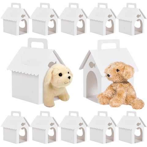 BENECREAT 30 Pcs Dog Party Favors Boxes with Unique Cat's Head Window Design, Puppy Adoption Party Supplies for Pet Celebration Gift Boxes & Dog
