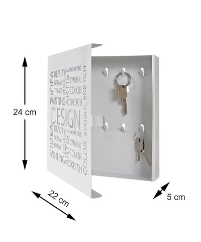 HAKU Key Cabinet key house key organizer key holder keyorganizer white metal - Dimensions: W 22 cm x H 24 cm x D 5 cm Style: Modern