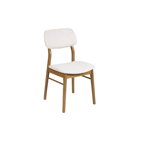 Julian Bowen Theia Dining Chairs, Set of 2, White Bouclé - H85 x D52cm