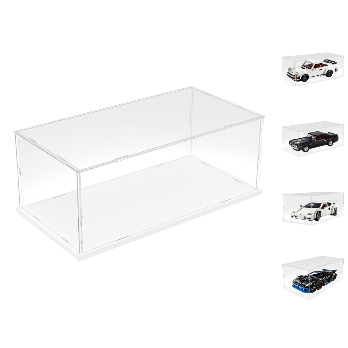 Nynelly Acrylic Display Case for Lego Cars Model Cars for Lego Mustang 10265 Porsche 911 10295 10304 10337 10353 42176