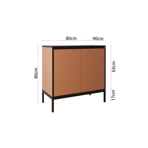 Wooden Shoe Rack Cabinet-80 cm Multipurpose Cupboard and Sideboard with 2 Closed Shelves, Modern Shoe Storage Cabinet with Elegant