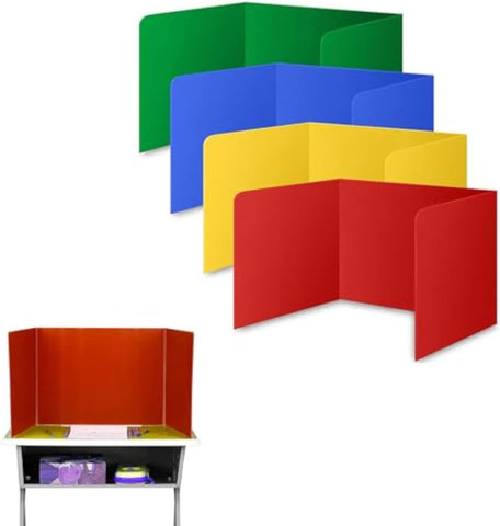ZESHGON 4 Pack Desk Divider Privacy Panel,Privacy Screen Stand,Barrier Divider,Office Desk Panel for Easy Protection(4 colours)
