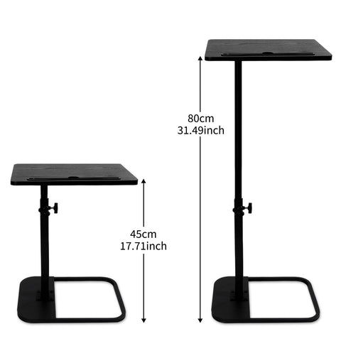 Kiss Me TV Tray Table, Small Adjustable Height C Shaped Sofa Side Table