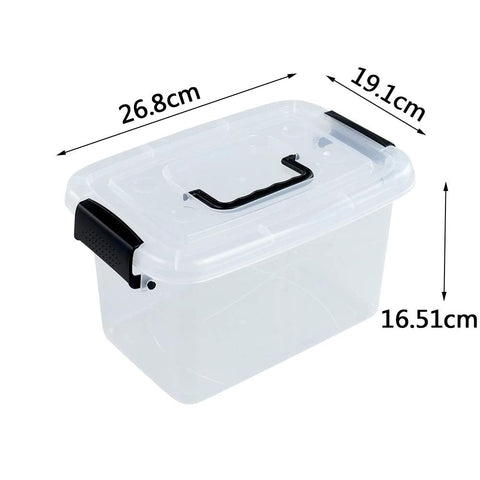 Uumitty 6 Packs Plastic Storage Box, 5 Litre Small Storage Organizer Bin
