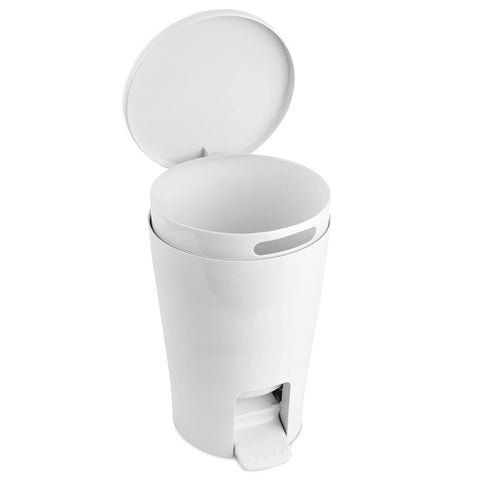 TATAY 4434901 diabolo - Pedal bathroom waste bin, with capacity of 5 l, 28.2 x 19 x 21 cm Modern 19.00x21.00x28.20 cm white (Pack of 2)