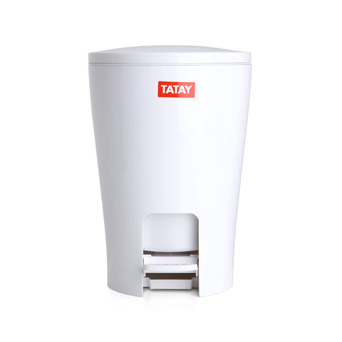 TATAY 4434901 diabolo - Pedal bathroom waste bin, with capacity of 5 l, 28.2 x 19 x 21 cm Modern 19.00x21.00x28.20 cm white (Pack of 2)